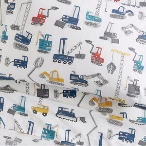 PB Kids Construction Organic Toddler Bed Sheet Set - Multicolor